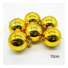 6lı Parlak Cici Top Yılbaşı Ağacı Süsü Gold 10CM